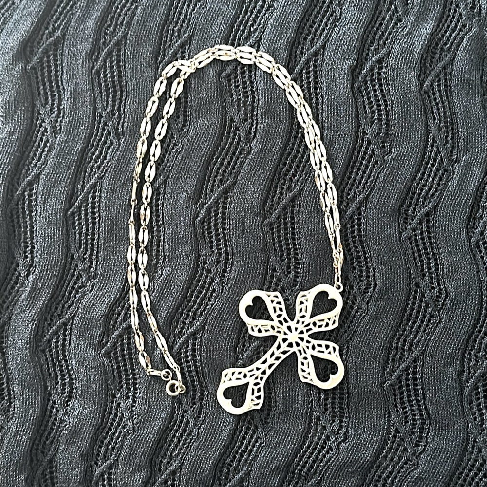 Vintage White Cross Necklace